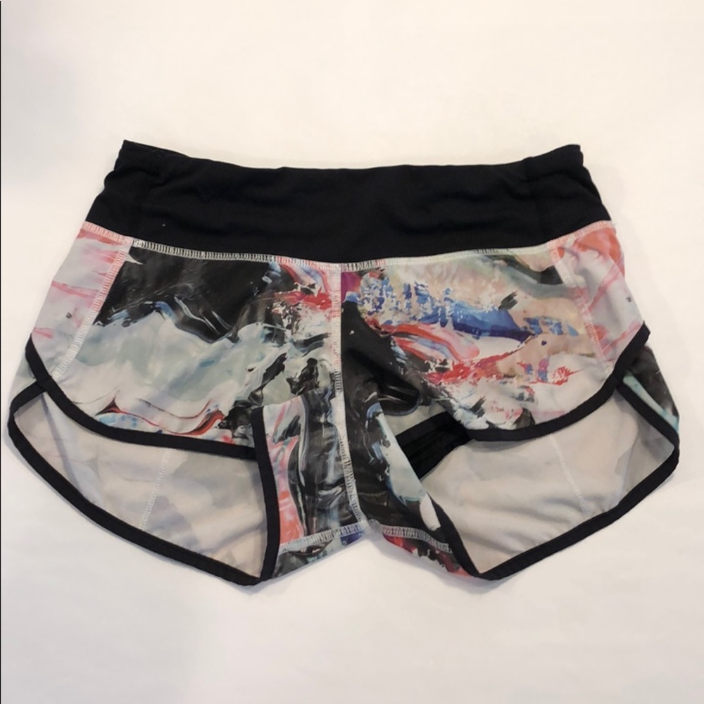 LULULEMON WATERCOLORED RUNNING SHORTS
